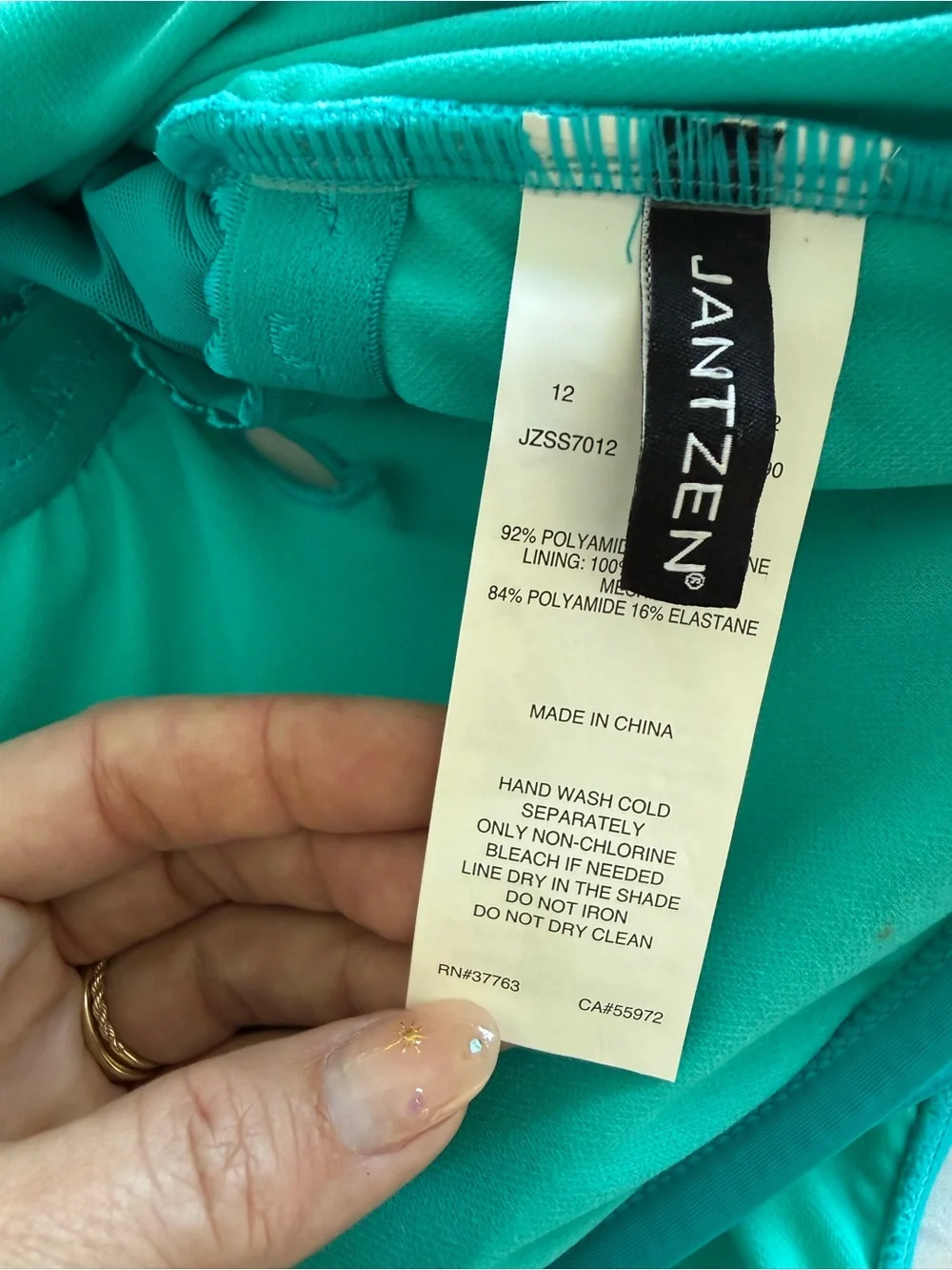 Jantzen Turquoise Ruched Halter One-Piece Swimsuit